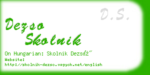 dezso skolnik business card